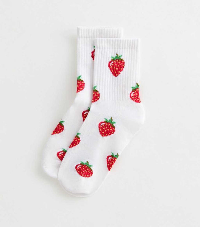 Strawberry Socks (White)