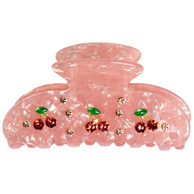 Cherry Rhinestone Hair Claw
