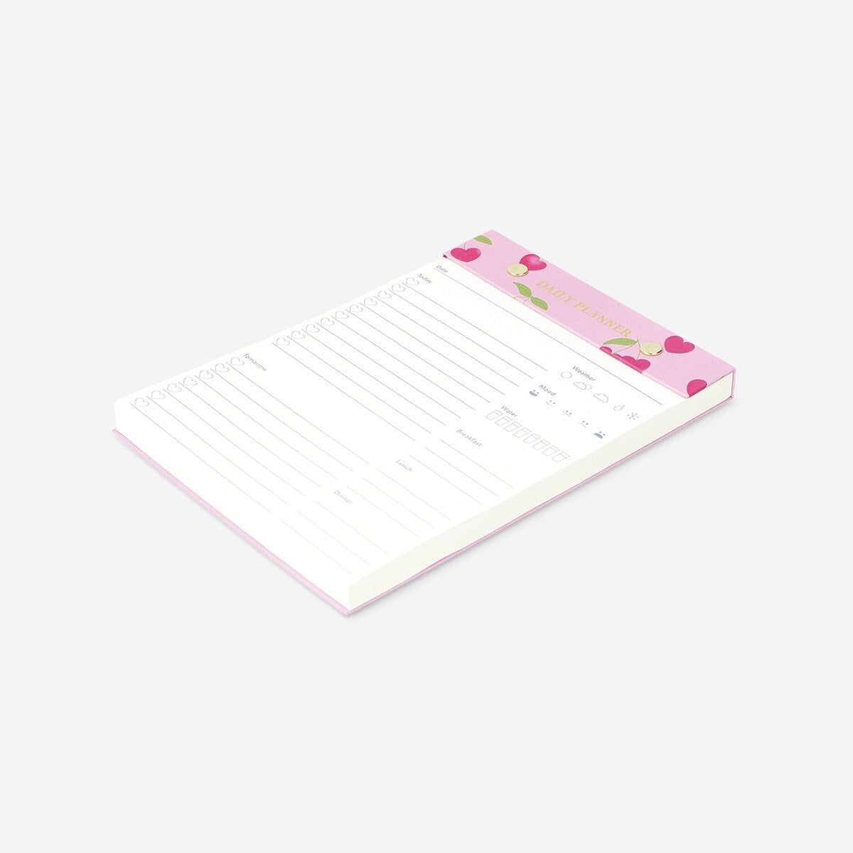 Daily Planner Notepad – Pink Cherries