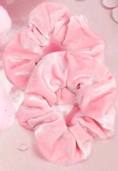 Velvet Pink Scrunchies