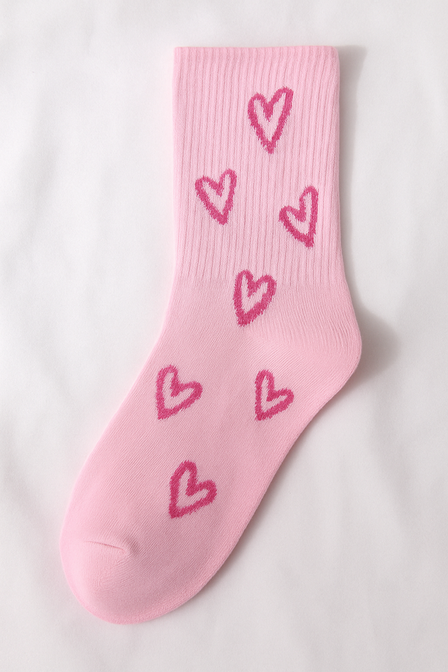 Pink Heart Socks
