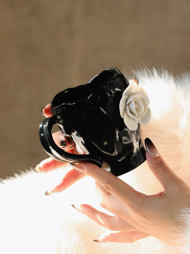 Black Rose Ceramic Mug