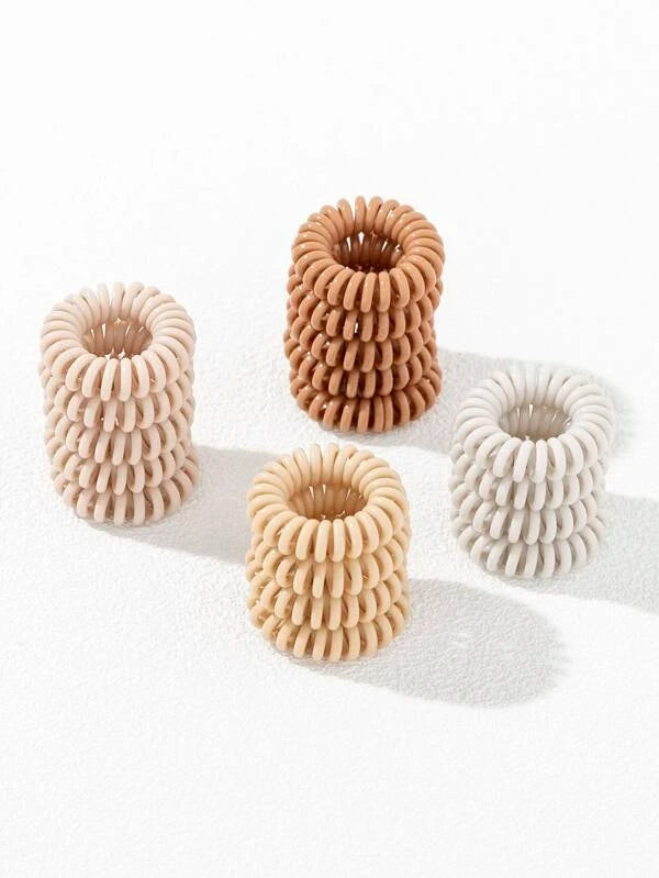 Soft Coil Hair Ties (Neutral Tones) –