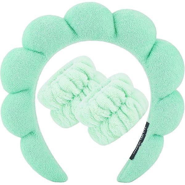 Mint Spa Headband + Wrist Wraps Set