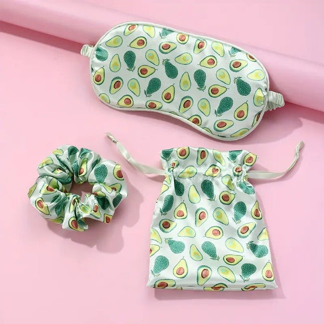 Avocado Print Eye Mask + Scrunchie Set