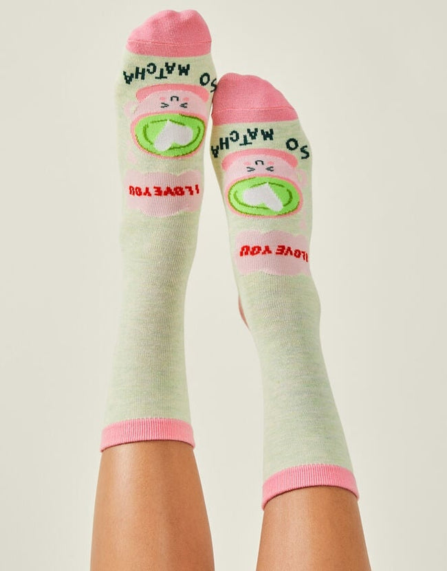 “I Love You So Matcha” Socks